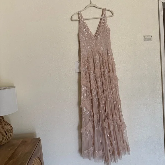 MAC DUGGAL | SEQUINED SCALLOP RUFFLE TIERED V NECK GOWN #9162 - Picture 13 of 16